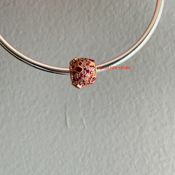 NEW Authentic Pandora Rose Gold KISS PAVE Charm / Pandora Bracelet/Charms - Picture 6 of 7